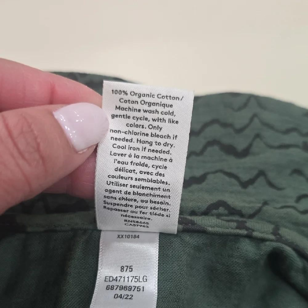 Open Edit 100% Organic Cotton Green Tiered Ruffled Sundress Notc/ Collar, 6 NWOT